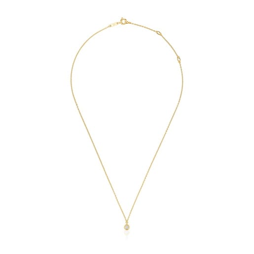 Collar corto con baño de oro 18 kt sobre plata y diamante creado en laboratorio Line LGD