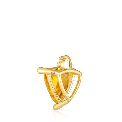 Small pendant in 18kt gold plating over silver and laboratory-grown citrine TOUS Color Lab