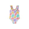 Girls one-piece swimsuit in Aqua sky blue
