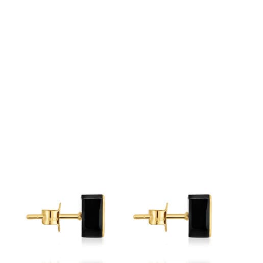 Gold tulip Earrings with onyx TOUS 1950