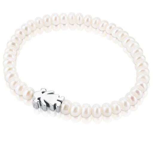 Pearl Sweet Dolls girl Bracelet with Silver | TOUS