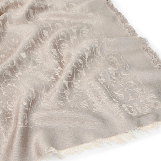 Large square taupe Scarf TOUS MANIFESTO