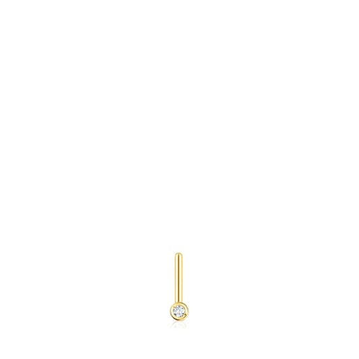 Piercing Nariz Auténtico Oro 750 con Brillante Pendiente de Nariz Oro Amarillo