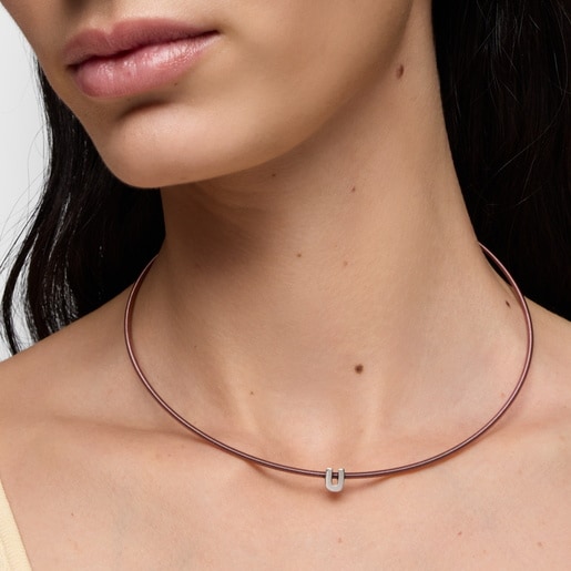 7 mm silver letter U Charm TOUS Mesh Tube