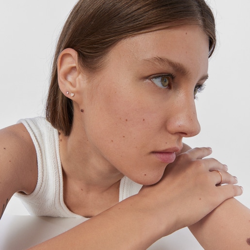 Rose Gold Les Classiques heart Earring with Diamonds
