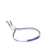 Bold Bear Bracelet with lilac and mauve cord and a silver bear