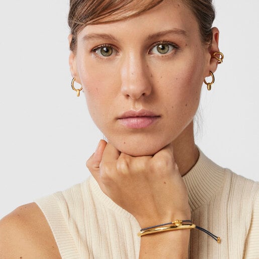 עגילי לואה ורמייל חישוק בשילוב ספירים וירח