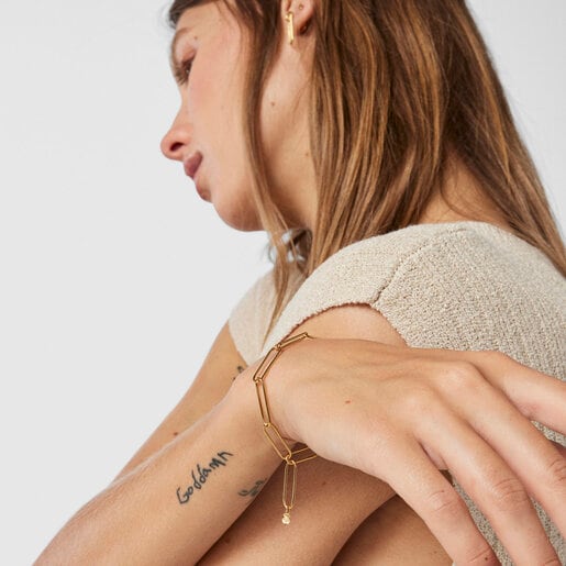 Pulsera clip con baño de oro 18 kt sobre plata TOUS Chain