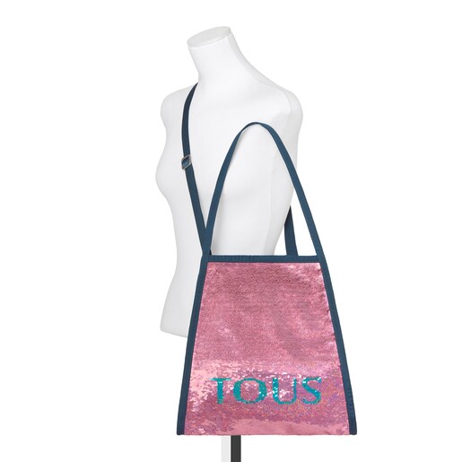 Fuchsia Jeans Sequin T Colors Collection Shopping Bag