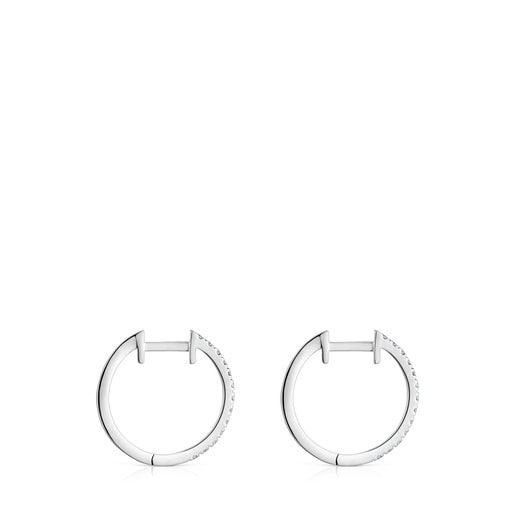 Short hoop Earrings in gold with mm diamonds Les Classiques