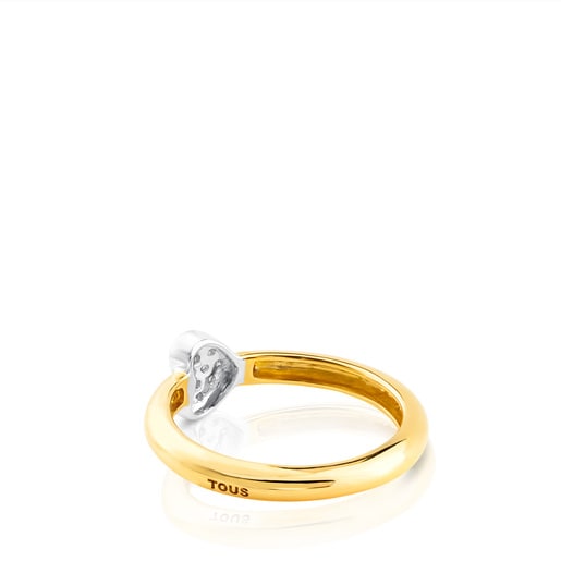 Yellow and White Gold Gen Ring with Diamonds