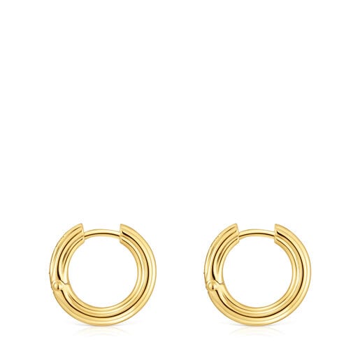 Aretes de aro con baño de oro 18 kt sobre plata TOUS 1950