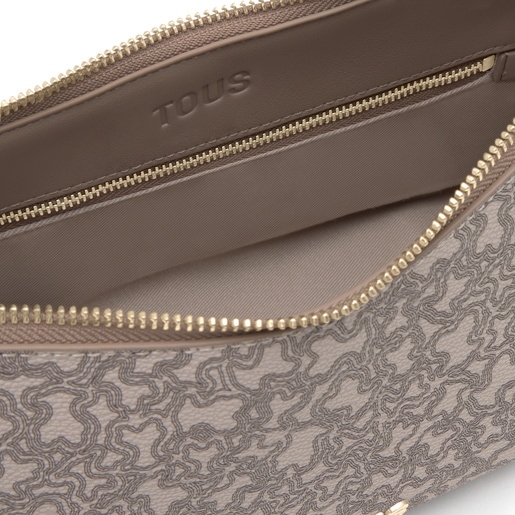 תיק צד Kaos Mini Lines בינוני בצבע חום-אפרפר