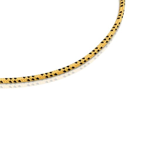 Collar con cordón amarillo y acero TOUS Basics