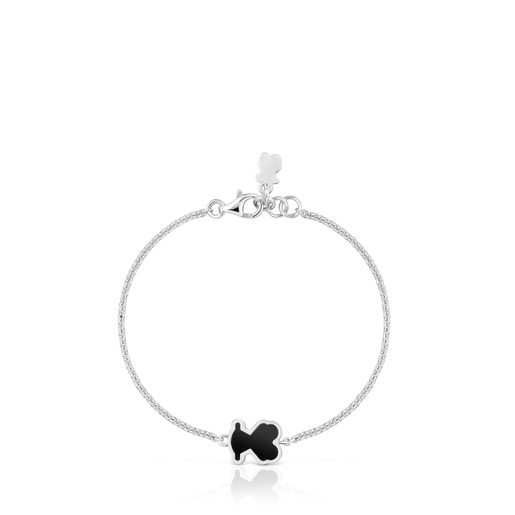 Silver and black acrylic glass Bracelet Galaxy