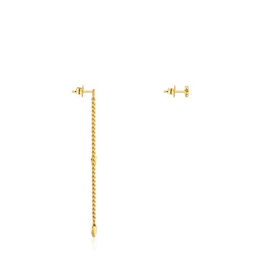 Długie/krótkie kolczyki ze srebra powlekanego 18-karatowym złotem Bold Motif