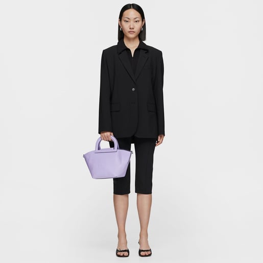 תיק צד TOUS Dora בינוני מעור בצבע לילך