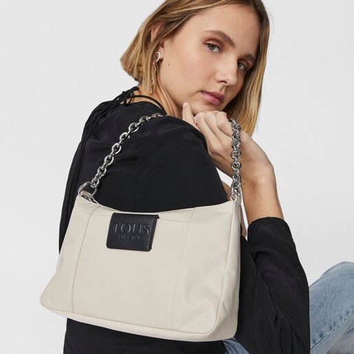 Бежевая сумка-кроссбоди на цепочке TOUS Empire Soft Chain cреднего размера
