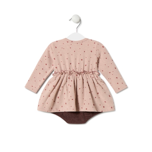 Baby girls bodysuit with skirt in Pink pink