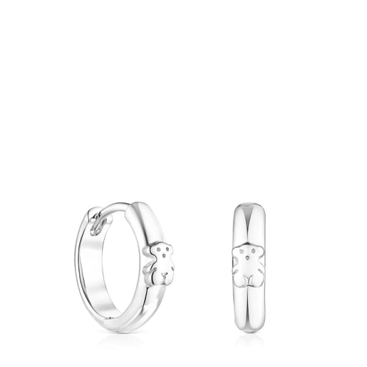 Silver TOUS Basics Hoop earrings with bear | TOUS