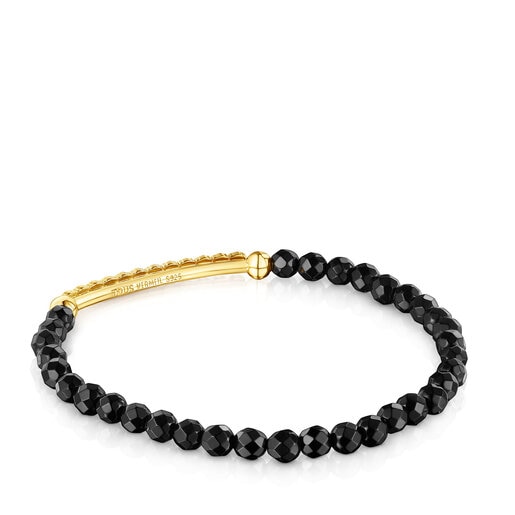 Bracelet Straight en Argent vermeil et Onyx