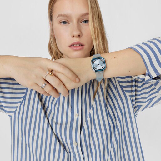 TOUS Sky-blue-colored steel Analogue watch with zirconias Gleam Fresh |  Plaza Las Americas