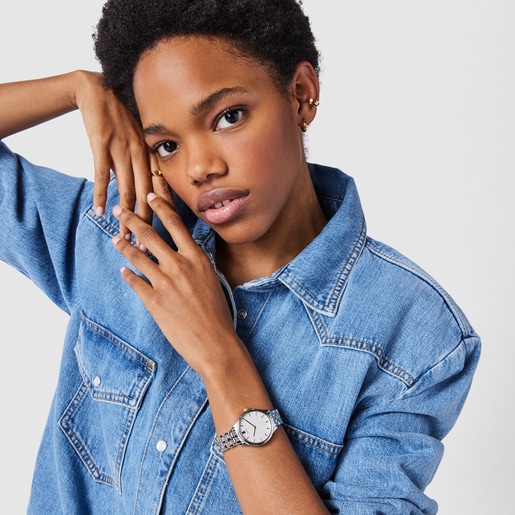 Reloj analógico Mini Icon bicolor acero/IP dorado