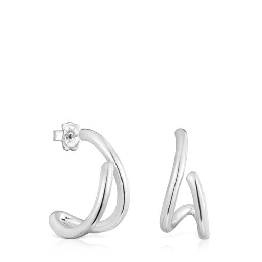 Boucles d’oreilles anneaux Bent en argent