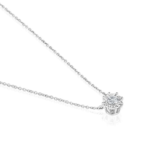TOUS White gold Les Classiques Necklace with Diamond rosette | Plaza Las  Americas