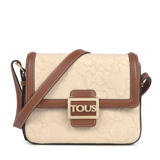 Medium beige and brown TOUS Icon Crossbody bag