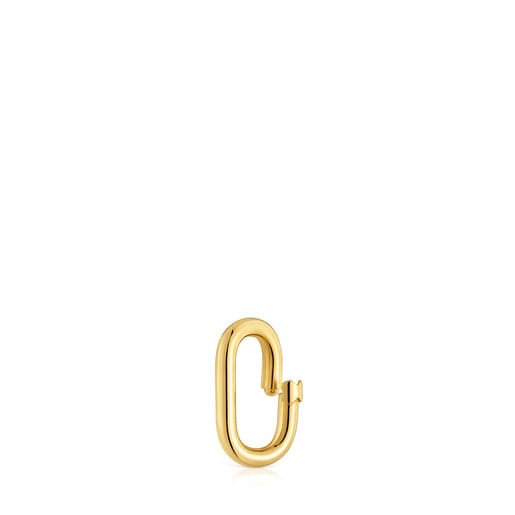 Anella petita amb bany d'or 18 kt sobre plata Hold Oval