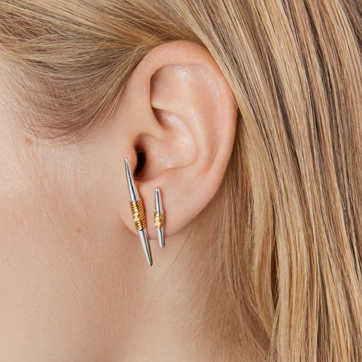 Silver and silver vermeil Lure 1/2 Earring