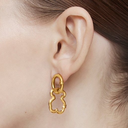 Anilla oso con baño de oro 18 kt sobre plata Hold