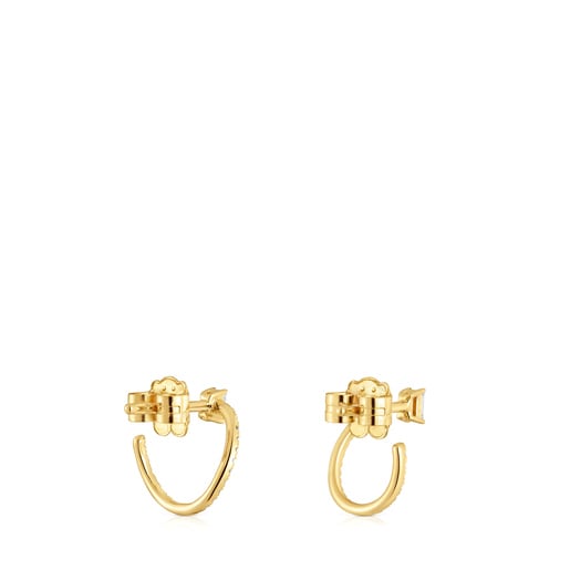 Gold half-circle Earrings with diamonds Les Classiques