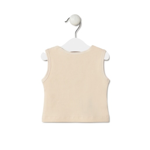 Sleeveless baby t-shirt in Classic ecru