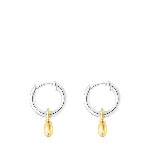 Aretes bicolor de aro con dije TOUS Joy Bits