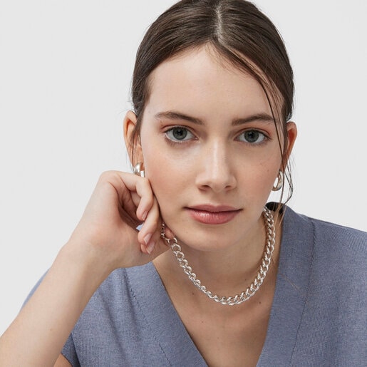 Колье-чокер TOUS Basics из рельефных колец из серебра