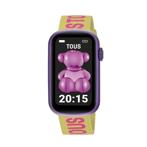 Reloj smartwatch con correa de nylon y correa de silicona fucsia T-Band