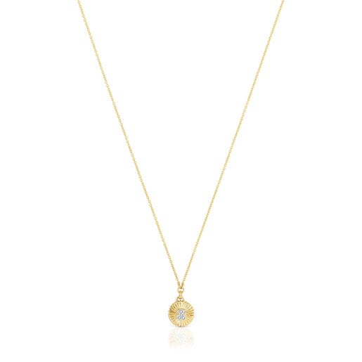 Iris Motif gold Necklace with diamonds