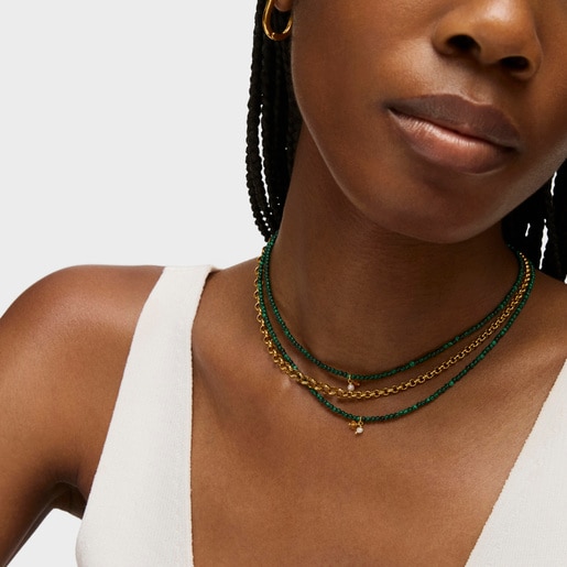 Necklace with malachite TOUS Camille