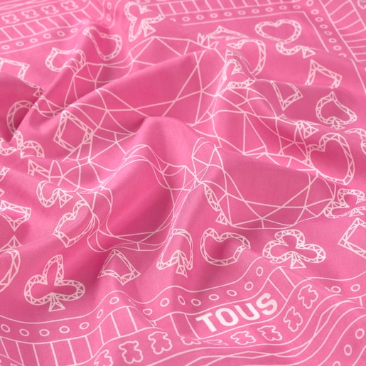 Pañuelo cuadrado pequeño rosa TOUS All in Bandana