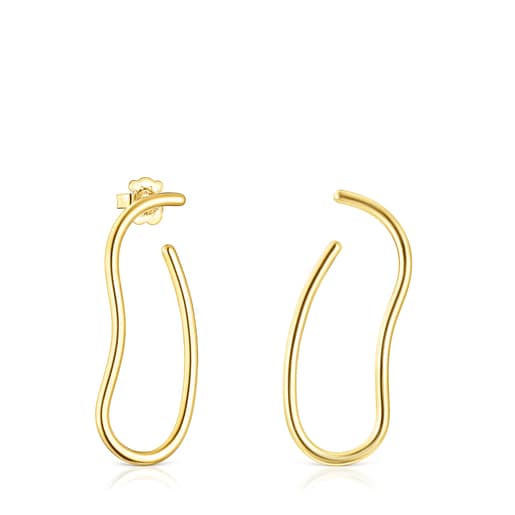 Aretes largos con baño de oro 18 kt sobre plata Hav