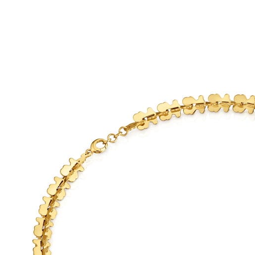 عِقد قصير من الصُلب بحليات على شكل دبدوب باللون الذهبي من تشكيلة TOUS Carrusel