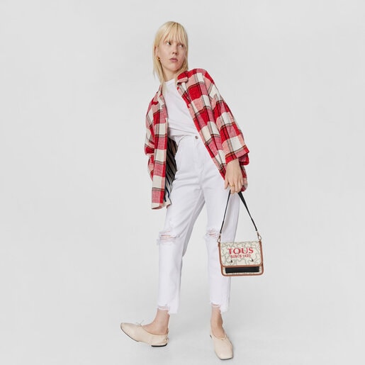 Bandolera pequeña Audree beige Kaos Icon