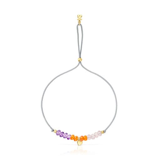 Cord Bracelet with gold heart and chalcedony motif TOUS Balloon | TOUS