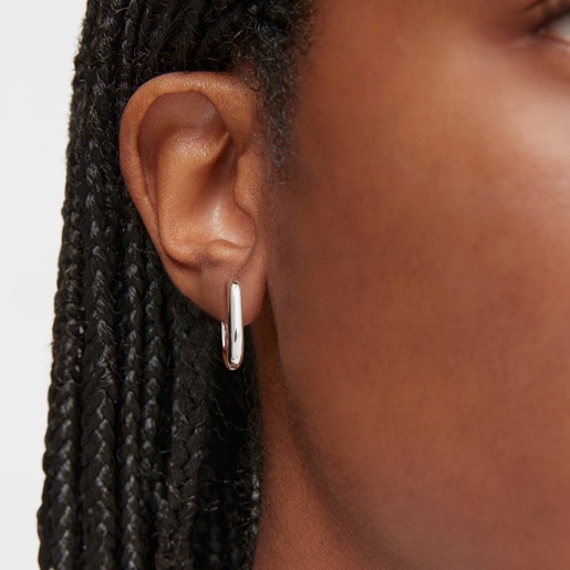 Short 18.2 mm silver Hoop earrings TOUS Basics