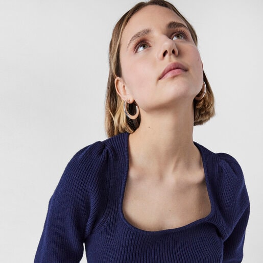 Серебряные серьги-обручи Warm