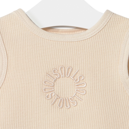 Sleeveless baby t-shirt in Classic ecru