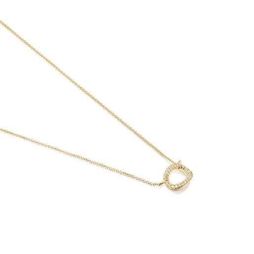 TOUS Hav necklace in gold with circle of diamonds