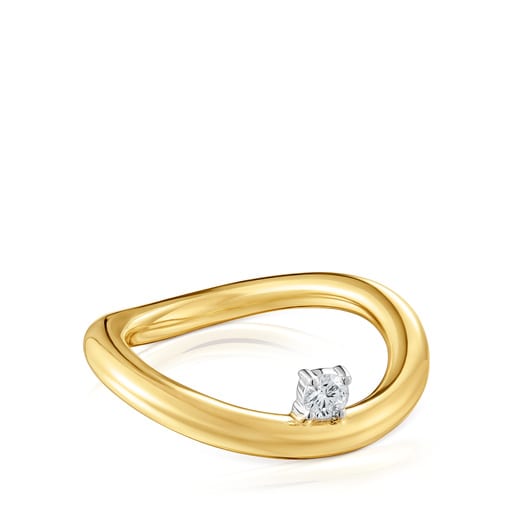 Ring New Hav aus Gold mit Farbverlauf und Diamanten